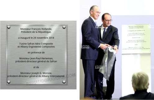 Plaque inauguration Francoise Hollande 