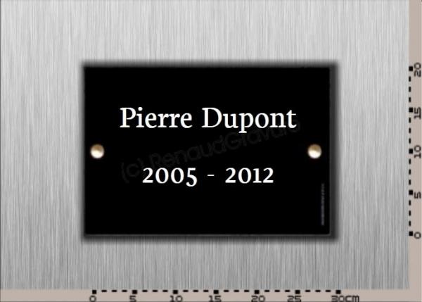 Plaque granit à fixer en cimetière.