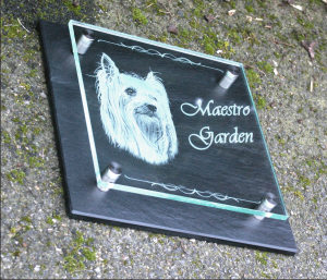plaque signaletique ardoise et verre