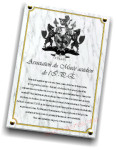 Plaque de commémoration en pierre.