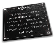 Plaque de commémoration en ardoise