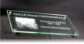 Plaque professionnelle en ardoise en verre