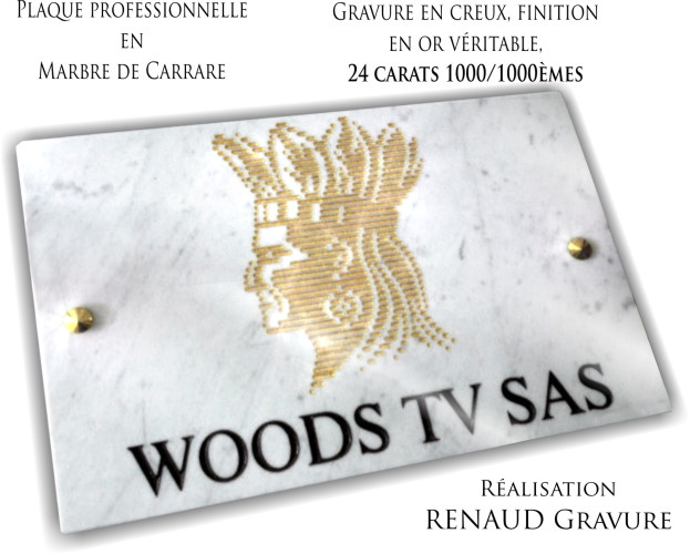 Plaque professionnelle en marbre blanc