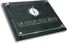 Plaque professionnelle en ardoise en verre