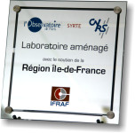 Plaque d'inauguration en miroir gravé pour laboratoir CNRS et SYRTE IFRAF