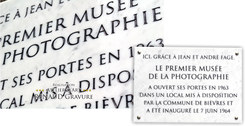 Plaque inauguration en marbre de carrare