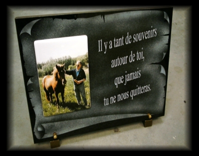 Plaque fun&eacute;raire avec photo porcelaine