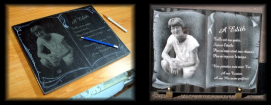 Dessins pour plaques funéraires gravés au diamant