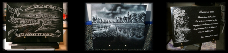 Dessins pour plaques funéraires gravés au diamant