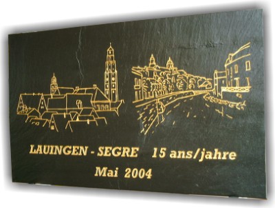 plaques de jumelages en ardoise, verre, marbre ou granit