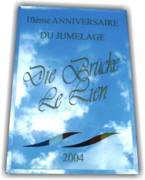 plaques de jumelages en ardoise, verre, marbre ou granit