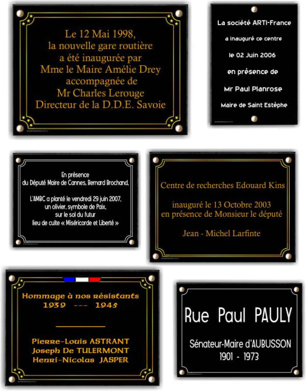 Plaques d'inauguration et plaque inaugurative haut de gamme fabriqu&eacute;es sous 10 jours