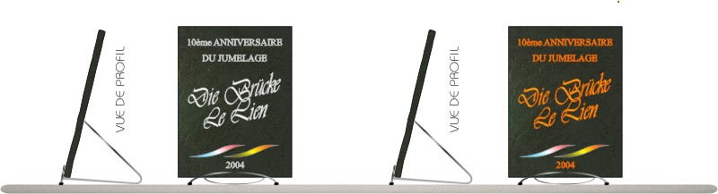 plaques de jumelages en ardoise, verre, marbre ou granit