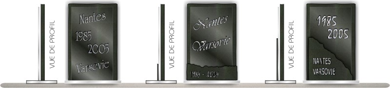 plaques de jumelages en ardoise, verre, marbre ou granit