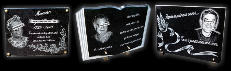 Plaque mortuaire personnalisable en granit