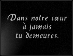 Choisissez un style de lettrage pour  plaque funeraire