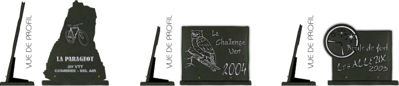 Trophées en ardoise - trophées en verre - trophées en pierre