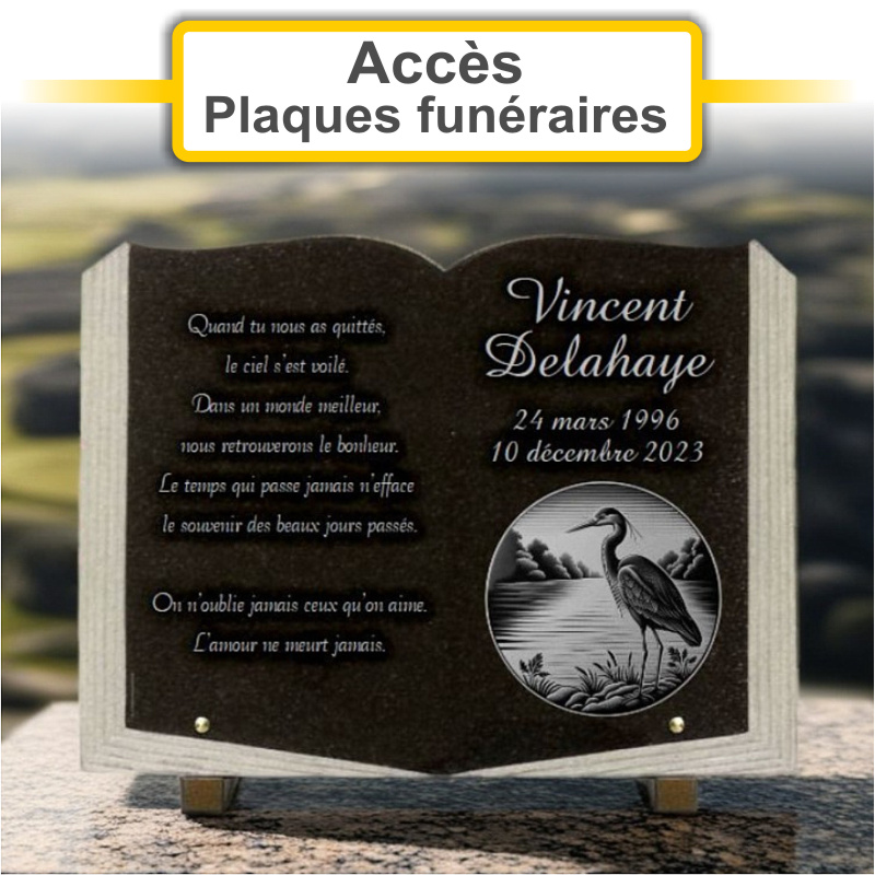 Plaques funéraires personnalisées PEYRY SERVICES FUNERAIRES à 63100 CLERMONT-FERRAND