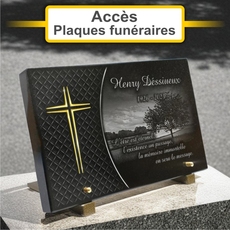 Plaques funéraires personnalisées POmpes Funèbres Mouchel à 61700 Domfront