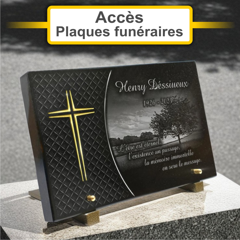 Plaques funéraires personnalisées Marbrerie Pompes-Funèbres Auguet Fils à 60250 MOUY