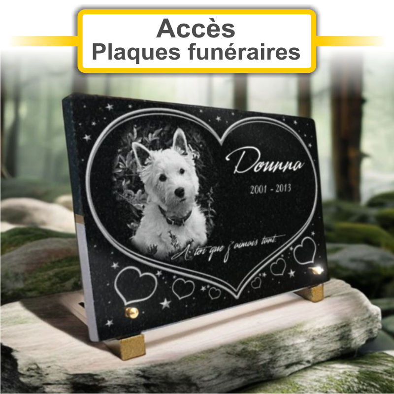 Plaques funéraires personnalisées Pompes Funèbres - Marbrerie GEOFFROY à 79120 LEZAY