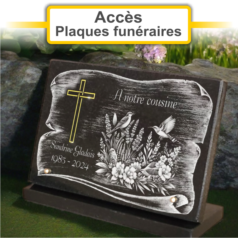 Plaques funéraires personnalisées Pompes Funèbres Gérard et Fils à 44430 Le Loroux-Bottereau