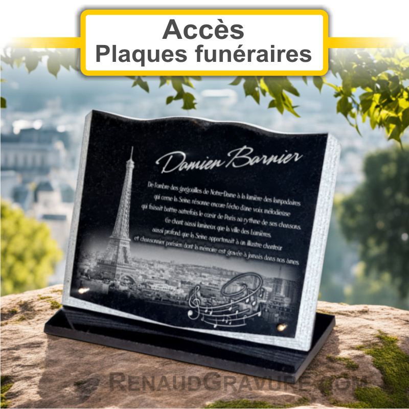 Plaques funéraires personnalisées Pompes funèbres GANTOIS à 59300 Valenciennes