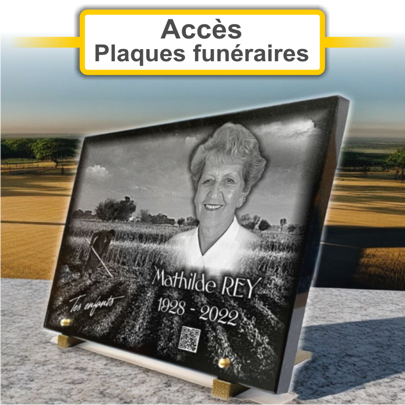 Plaques funéraires personnalisées POMPES FUNEBRES LE CARRE à 29500 ERGUE-GABERIC