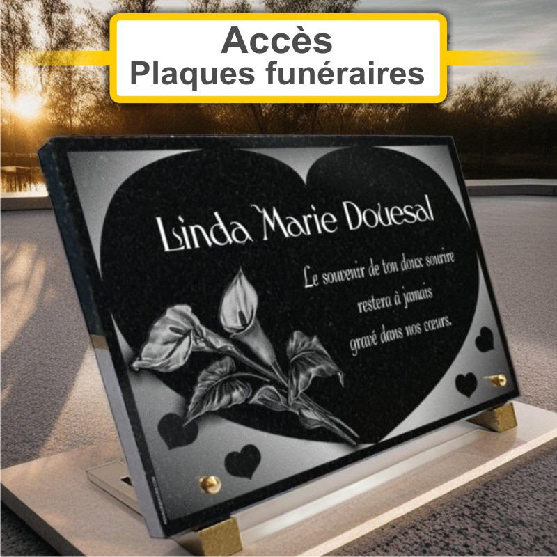 Plaques funéraires personnalisées POMPES FUNEBRES DE FRANCE à 28110 Lucé