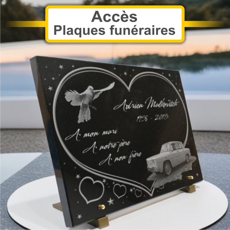 Plaques funéraires personnalisées Pompes funèbres Misericorde à 49100 Angers