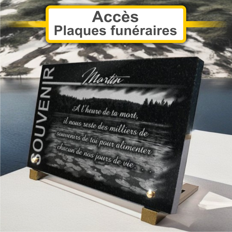 Plaques funéraires personnalisées Pompes funèbres Goliot à 49800 Andard