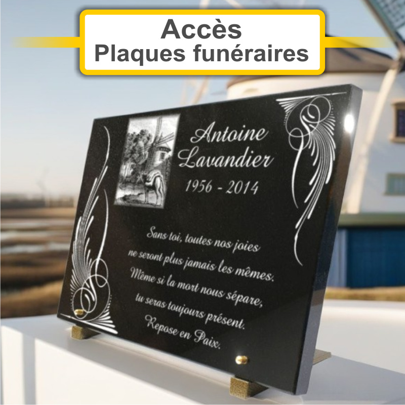 Plaques funéraires personnalisées Marbrerie Cros - Guibbert à 34120 Pézenas