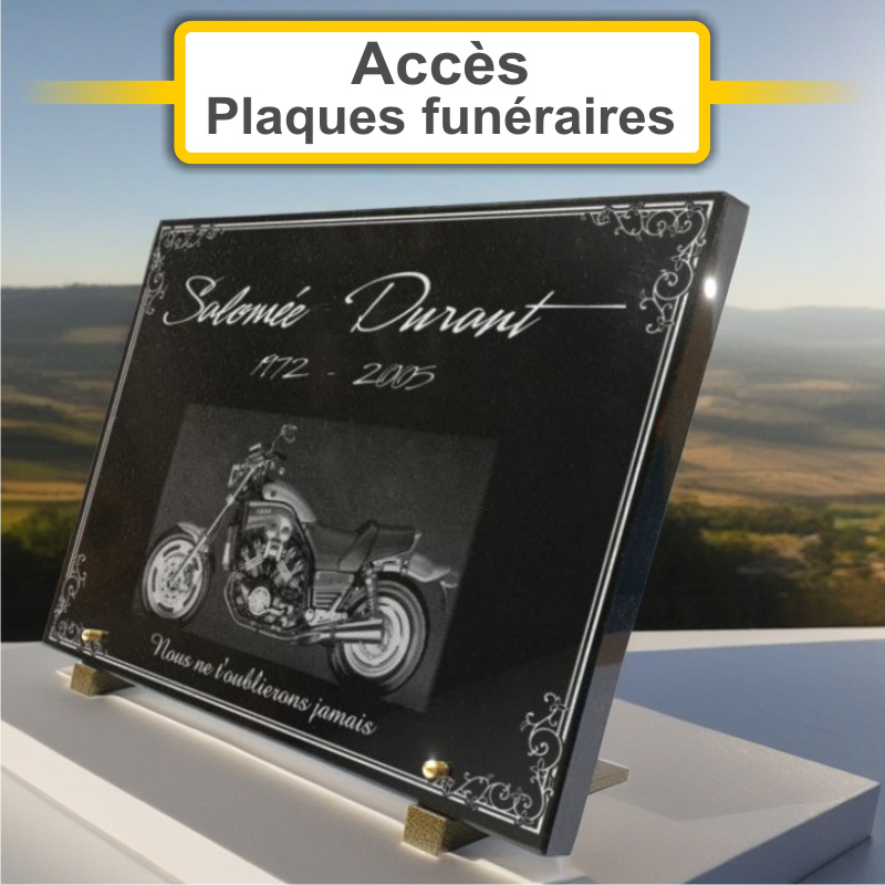 Plaques funéraires personnalisées Pompes Funèbres - Marbrerie GEOFFROY à 79110 CHEF-BOUTONNE