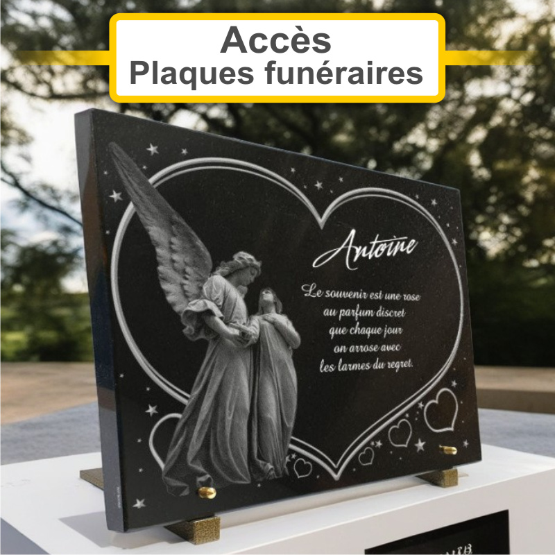 Plaques funéraires personnalisées Pompes funèbres Audrey Fabrice à 44110 CHATEAUBRIANT