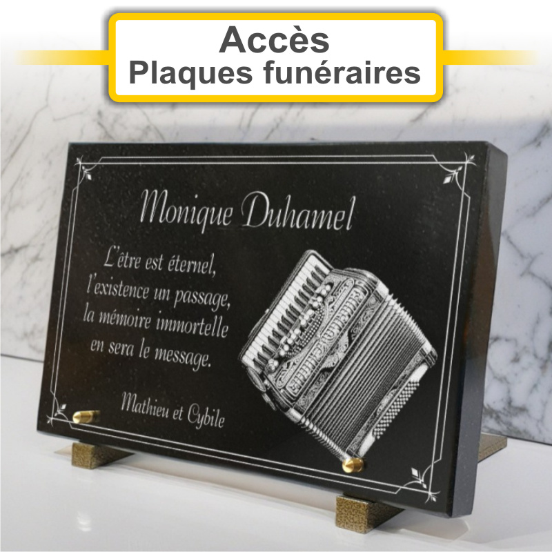 Plaques funéraires personnalisées Marbrerie Pompes-Funèbres Auguet Fils à 60250 MOUY