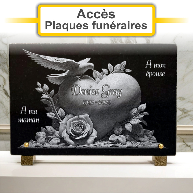 Plaques funéraires personnalisées LA VALLEE TRANQUILLE à 51400 PROSNES