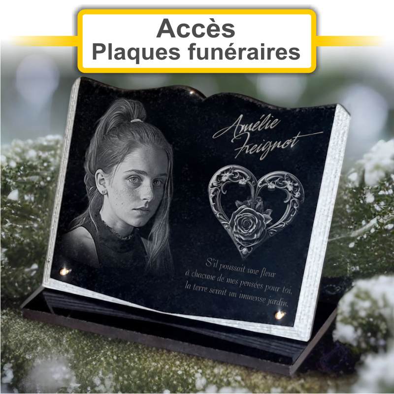 Plaques funéraires personnalisées Pompes Funèbres du Cap à 22240 FREHEL